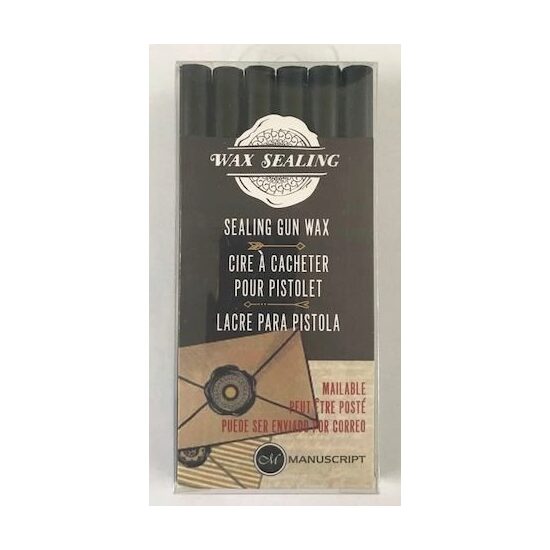MSH7626BLK - Set 6 batoane de ceara rotunde pentru sigiliu - 9.8 cm x 0.7 mm - black