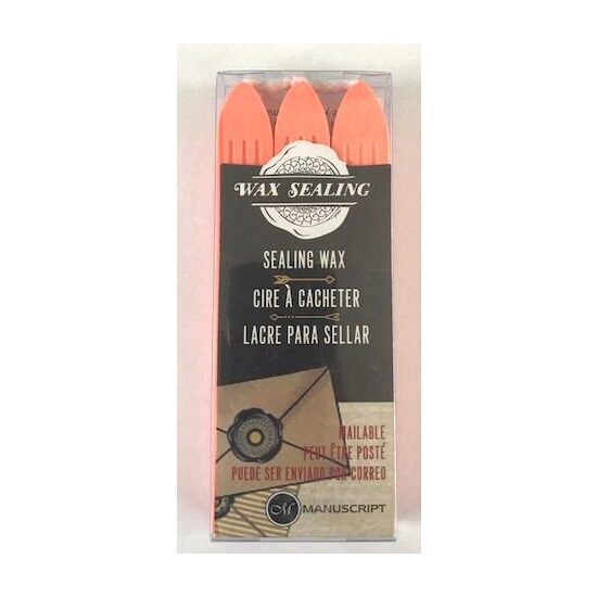 MSH7633PCH - Set 3 batoane de ceara cu fitil - 9.5 x 1.3 cm - peach