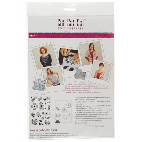 CT3A4001 Set 2 sabloane adezive A4 si o coala termocolanta cu paiete - Cashmere - Cut Cut Cut - Darwi
