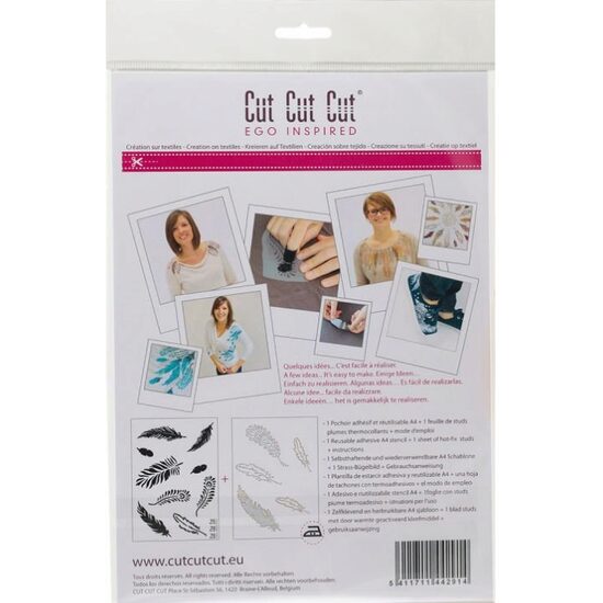 CT2A4004 Set 1 sablon adezive A4 si o coala termocolanta cu paiete - Natural - Cut Cut Cut - Darwi