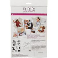 CT2A4001 Set 1 sablon adezive A4 si o coala termocolanta cu paiete - Butterfly - Cut Cut Cut - Darwi