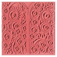 CE95013 - Placa de textura, stampila cauciuc - 9x9cm - Cernit - Mechanics