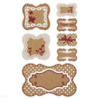 DPKR-005 Set 7 stickere autoadezive din pluta - Tags - DP CRAFT