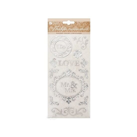 NAK15 - Stickere din folie argintie embosata - Wedding - DP CRAFT