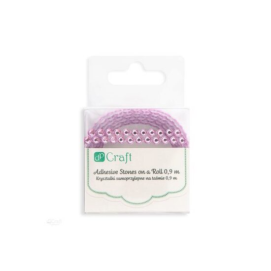 DPTA-012 - Rola strasuri autoadezive 0.4 mm x 0.9 m - roz - DP CRAFT
