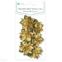 CEKP-040 Set 6 flori din hartie aurii 4 cm - DP CRAFT