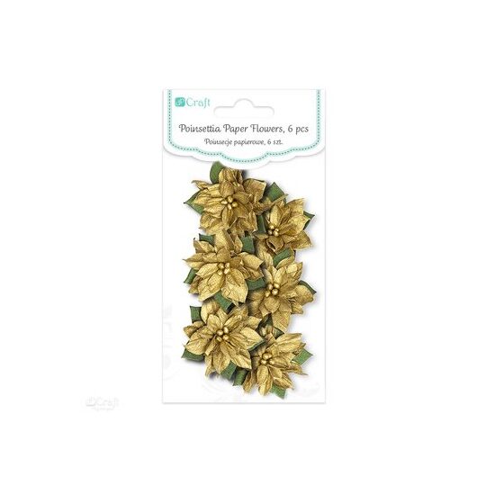 CEKP-040 Set 6 flori din hartie aurii 4 cm - DP CRAFT