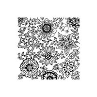 CE95016 - Placa de textura, stampila cauciuc - 9x9cm - Cernit - Blossoms