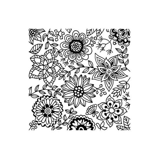 CE95016 - Placa de textura, stampila cauciuc - 9x9cm - Cernit - Blossoms