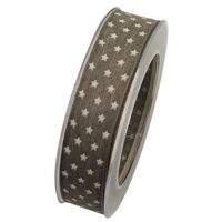 Rola panglica 25mm x10 m - gri cu stelute albe - DIEND