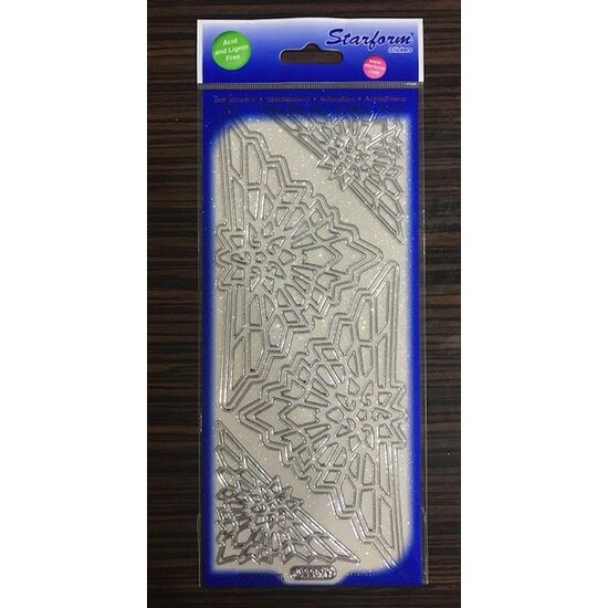 2209 - Sticker argintiu cu glitter - colturi decorative - INTER.D