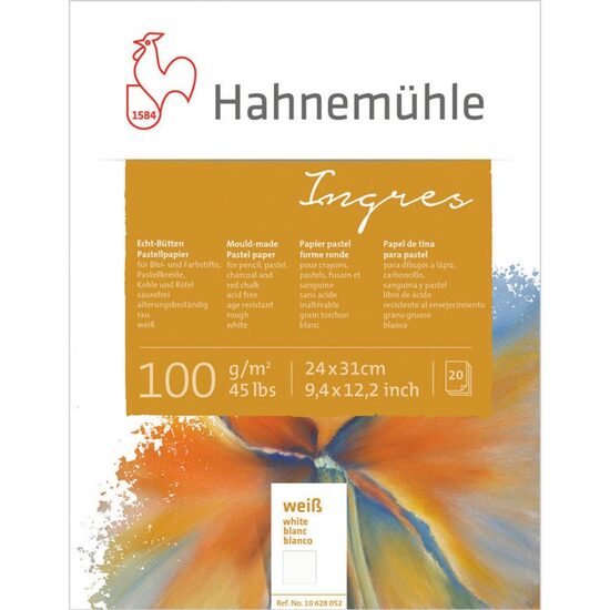 10628052 Bloc Ingres 24 x 31 cm, 100 gr/mp, 20 coli - grain torchon - Hahnemuhle