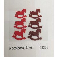 23275 - Set 6 figurine fetru - caluti rosii - maro, 6cm - PENTART