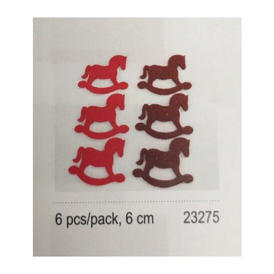 23275 - Set 6 figurine fetru - caluti rosii - maro, 6cm - PENTART
