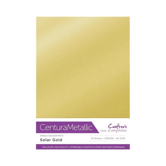 CPM10-SGOLD Set 10 coli metalizate A4, 310 gr - SOLAR GOLD - Crafters Companion