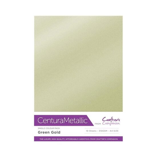 CPM10-GGOLD Set 10 coli metalizate A4, 310 gr - GREEN GOLD - Crafters Companion