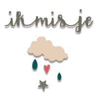 7 - 662120 Set 4 Cuttere Thinlits TAIE SI EMBOSEAZA - Ik Mis Je - Sizzix - DISC.