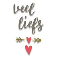 7 - 662121 Set 5 cuttere Thinlits TAIE/EMBOSEAZA/SABLON - Veel Liefs - Sizzix - DISC.