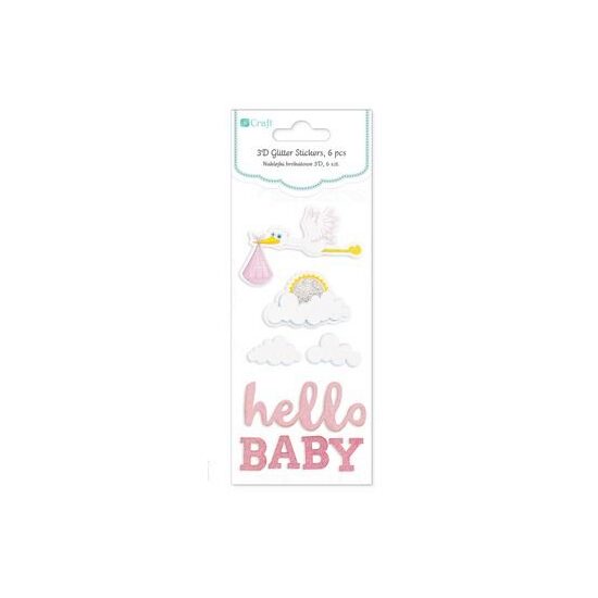DPNB-085 - Set 6 stickere decorative - Hello baby - DP CRAFT