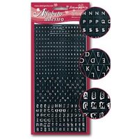 SBA253 - Sticker mini alfabet75 piese - fundal negru - Stamperia