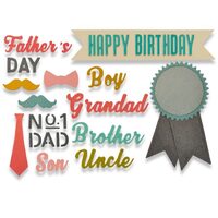 K - 662616 Set 14 cuttere Thinlits TAIE SI EMBOSEAZA - Male Occasions - Sizzix