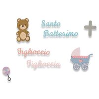 K - 662618 Set 9 cuttere Thinlits TAIE SI EMBOSEAZA - Battesimo - Sizzix