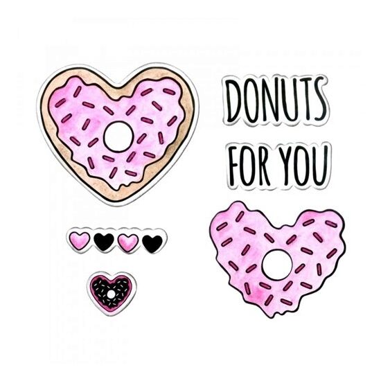 8 - 662680 Set 6 cuttere Framelits + 5 stampile - Donuts for You - Sizzix