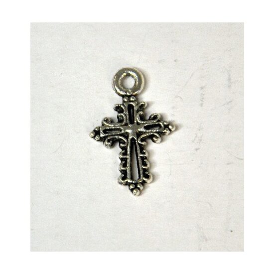 367249D - Charm metalic argintiu, cruciulita - aprox 1.8cm - ANT-CH