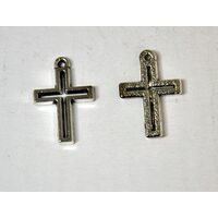 367254 - Charm metalic argintiu - cruciulita - ANT-CH