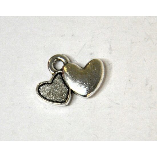 367270D - Charm metalic argintiu - inimioare - ANT-CH