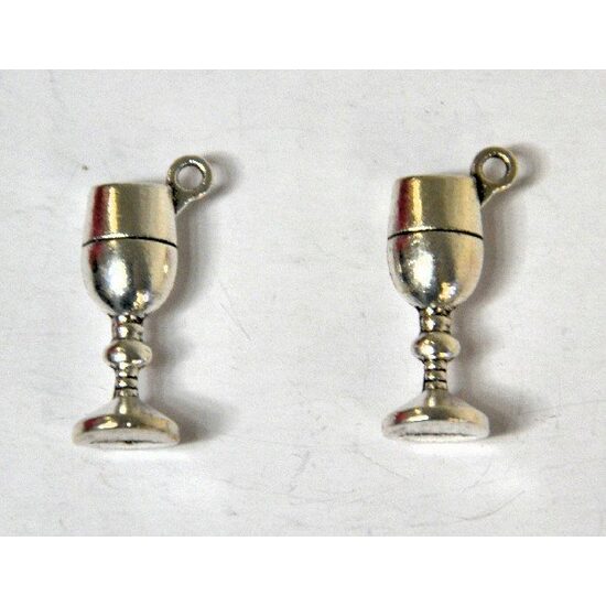 367275D - Charm metalic argintiu - pahar vin - ANT-CH