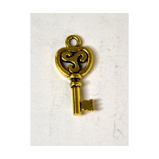 367272D - Charm metalic auriu - cheie - ANT-CH