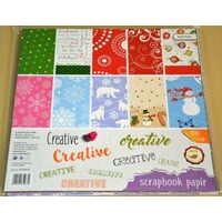 Set 100 coli, 10 modele - hartie scrapbooking Craciun - 359602- ANT-CH