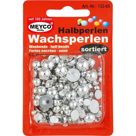 132-69 - Mix semisfere plastic, argintii 10gr - Meyco