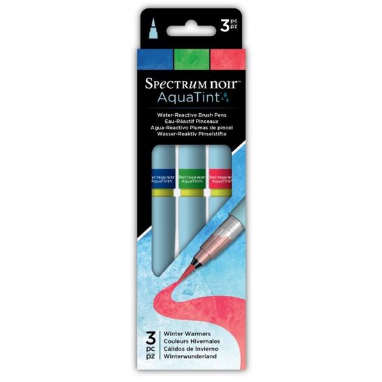 SPECN-AQTNT-WINT3 Set 3 markere cu varf de pensula Winter Warmers Spectrum Noir - Crafters Companion