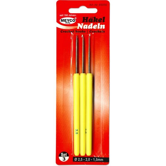 65050 - Set 3 ace crosetat - 1.5, 2, 2.5mm - Meyco