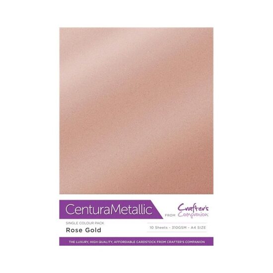 CPM10-RGOLD Set 10 coli metalizate A4, 310 gr - ROSE GOLD - Crafters Companion