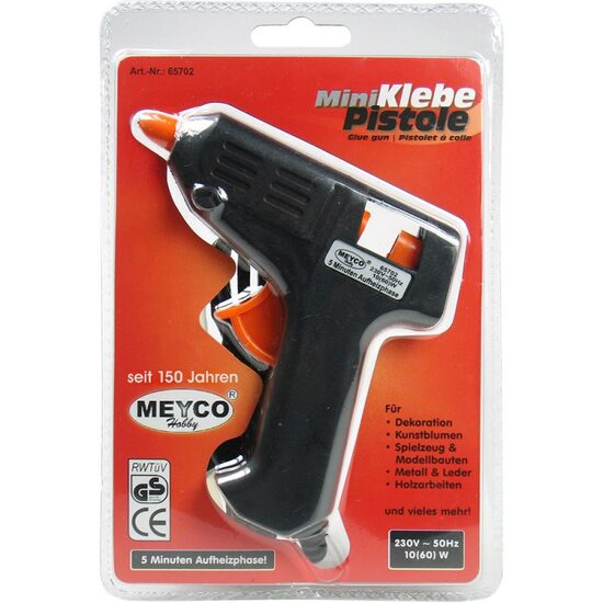 65702 - Pistol lipit 60W, cu batoane silicon D. 6.5mm - Meyco