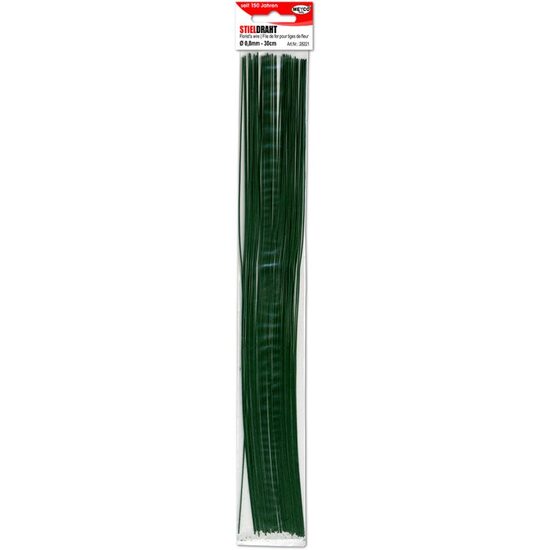28221 - Set 45 buc. sarma verde pt. confectionat flori, 0.8mm x 30cm - Meyco
