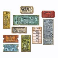 4 - 662698 Set 6 cuttere Thinlits TAIE SI EMBOSEAZA - Ticket Booth - Sizzix