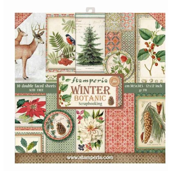 SBBL44 - Bloc 10 coli scrapbooking cu 2 fete, 30.5x30.5cm, 170gr. Stamperia