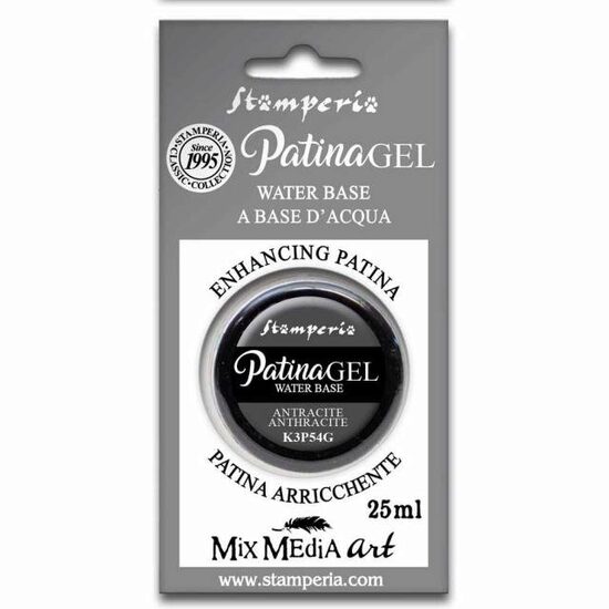 K3P54G - Blister - Patina gel gri antracit - 25ml - Stamperia