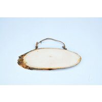 354980 - Felie, placuta lemn ovala cu scoarta si agatatoare - 7-9x20cm - ANT-CH