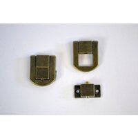 366987 - Incuietoare mini metalica, 2 partitii - bronz - 2x2.5cm - ANT-CH