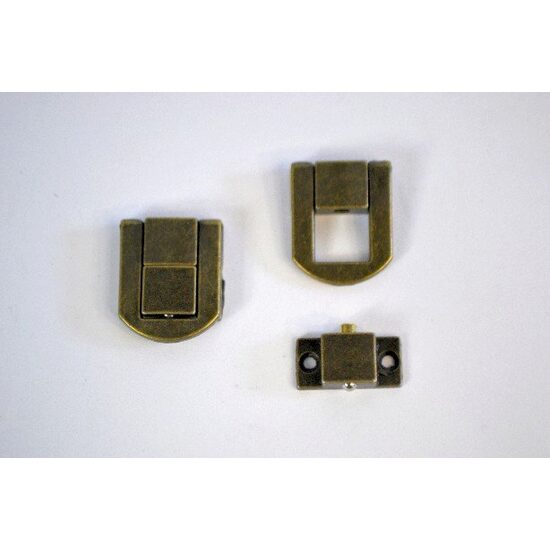 366987 - Incuietoare mini metalica, 2 partitii - bronz - 2x2.5cm - ANT-CH