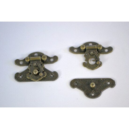 366988D - Incuietoare mini metalica, 2 partitii - bronz - ANT-CH
