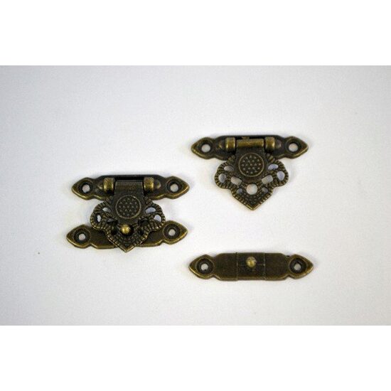 366989D - Incuietoare mini metalica, 2 partitii - bronz - ANT-CH