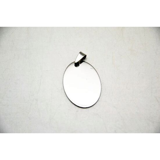 367203 - Medalion metal, oval, nichelat - 1x34x25mm - ANT-CH