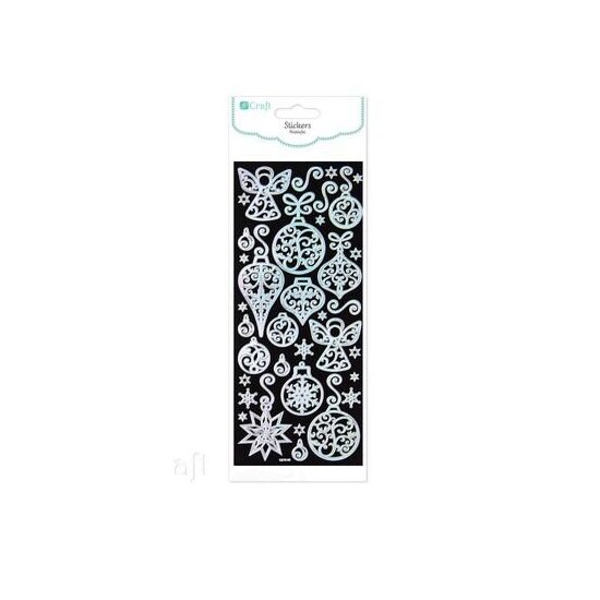 DPNK-078 - Set 35 stickere decorative argintii - globuri - DP CRAFT