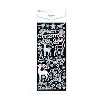 DPNK-079 - Set 40 stickere decorative argintii - reni - DP CRAFT